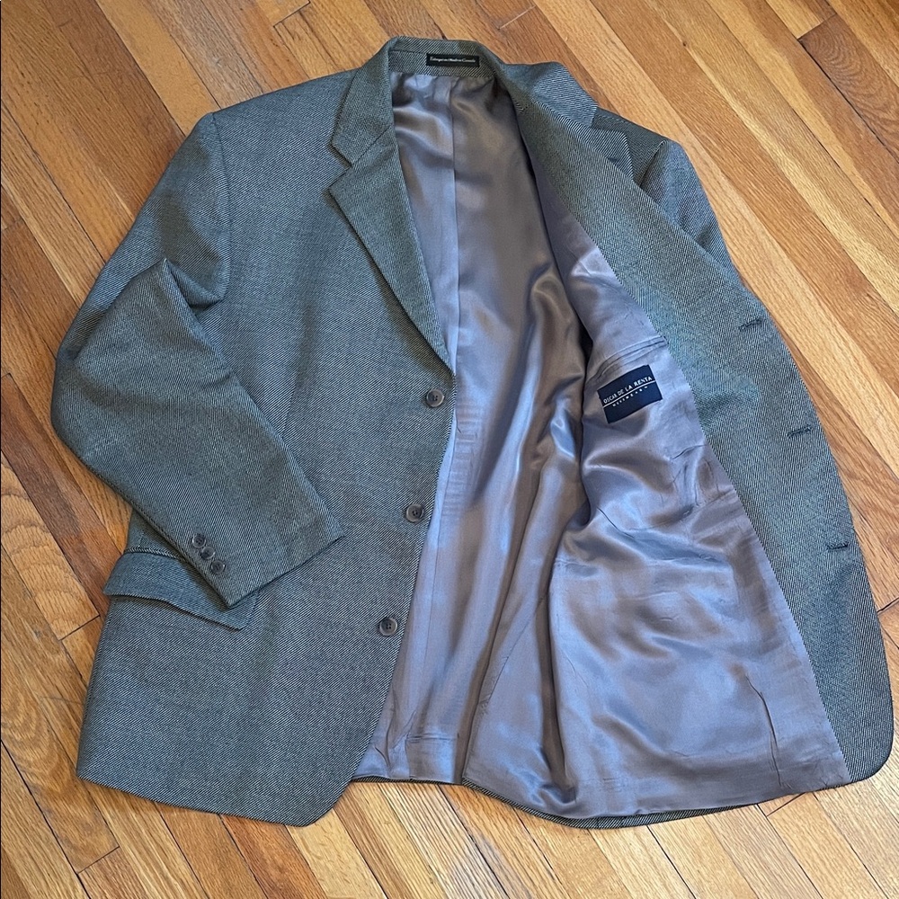 Vintage OSCAR DE LA RENTA Wool Silk Blend 3-Button Blazer Union-Made Luxury